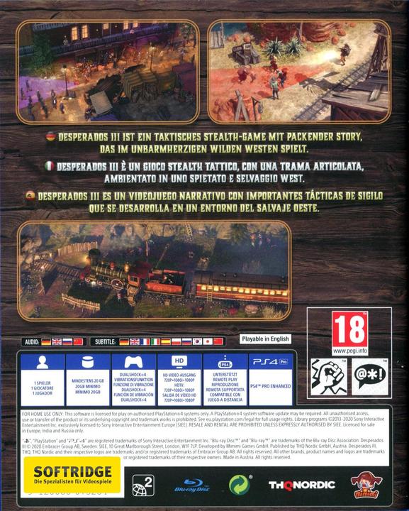 Immagine prodotto THQ Desperados 3 (PS4, DE)