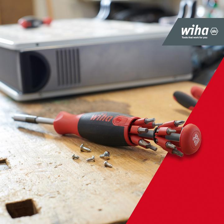 Produktbild Wiha Schraubendreher mit Bit Magazin (Torx (TX), Phillipps-Kreuzschlitz (PH), Pozidriv-Kreuzschlitz (PZ), Hex, Schlitz, Vierkant)
