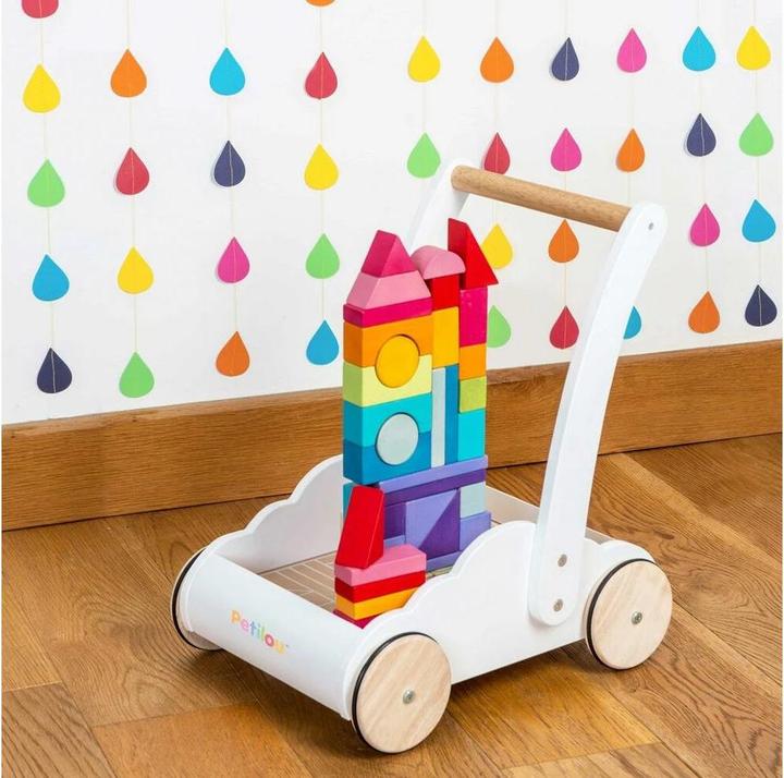 Actual product image Le Toy Van Baby walker with blocks in rainbow colours
