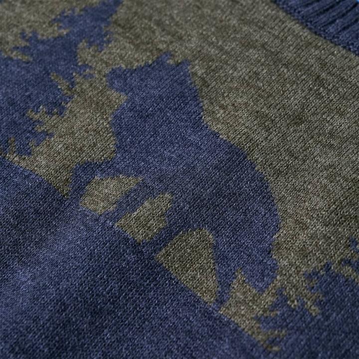 Produktbild VidaXL Kinderpullover Gestrickt Marineblau 128,Material: 100 (128)
