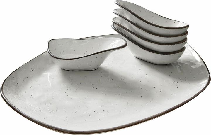 Loberon Set di 6 ciotole da portata Biarré grigio
