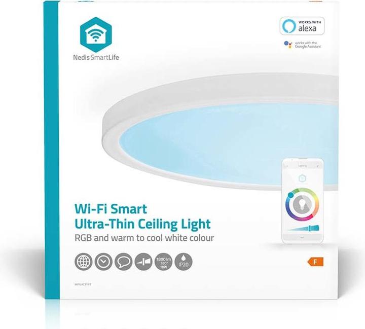 Actual product image Nedis SmartLife Ceiling Light | Round | 29 x 29 cm | Warm White to Cool White | Full Colour (RGB) | 1800 (1800 lm)