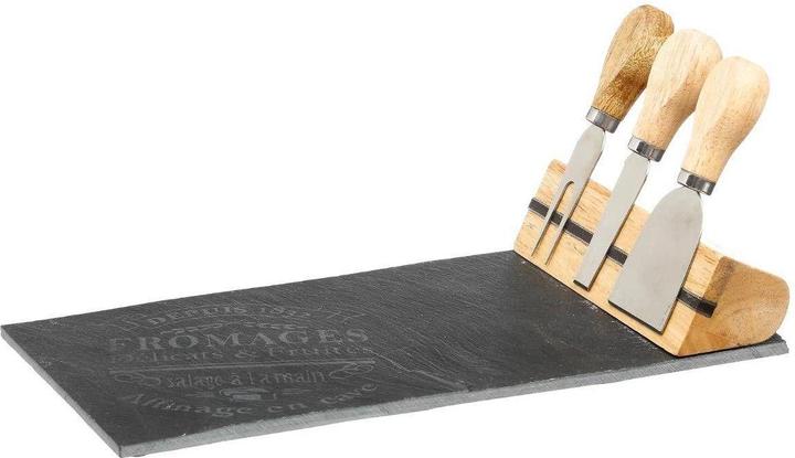 Image du produit Secret de Gourmet Plateau à fromage avec 3 couteaux - Ardoise