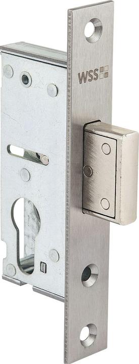Actual product image Wilh. Schlechtendahl und Söhne WSS tubular frame lock, flat face plate with bolt, DM 30, stainless steel