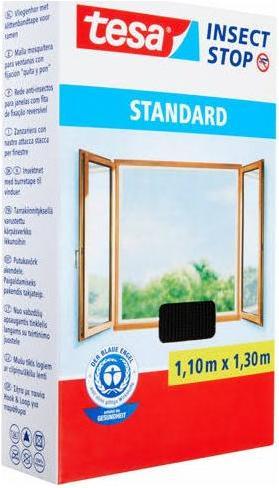 Produktbild tesa Insektenschutz STANDARD für Fenster, mit Klettband, ohne Bohren (110 x 130 cm)