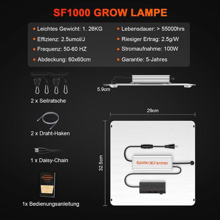 Produktbild Spider Farmer SF1000 (LED, 240 V)