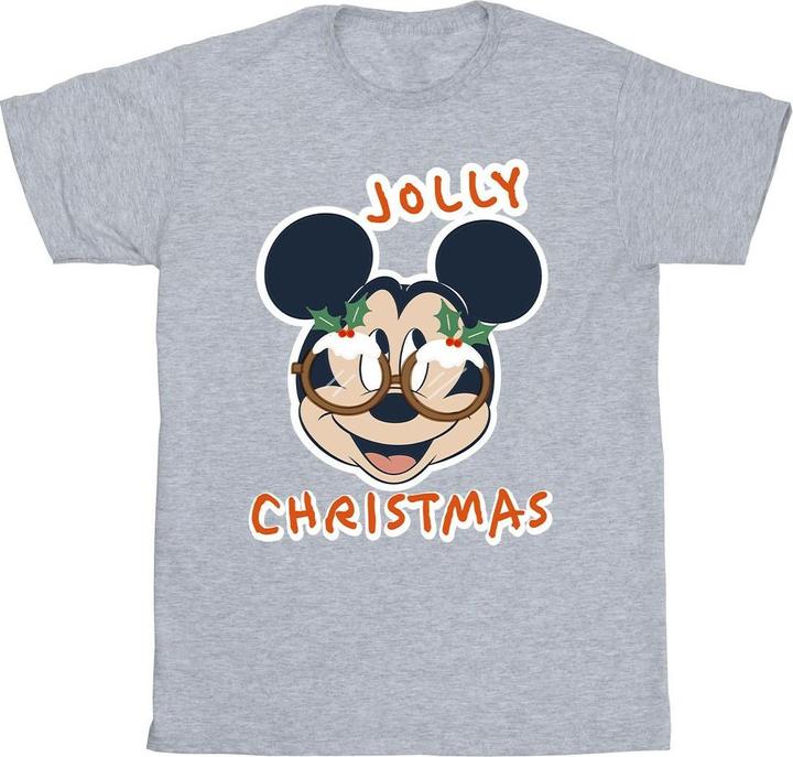 Disney Mickey Mouse Jolly Christmas Glasses TShirt (4XL)