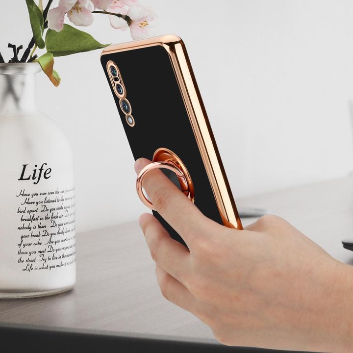 Immagine prodotto Cadorabo Custodia per Huawei P20 PRO / P20 PLUS in TPU con protezione della fotocamera e anello stile LM089 (Huawei P20 Plus, Huawei P20 Pro)