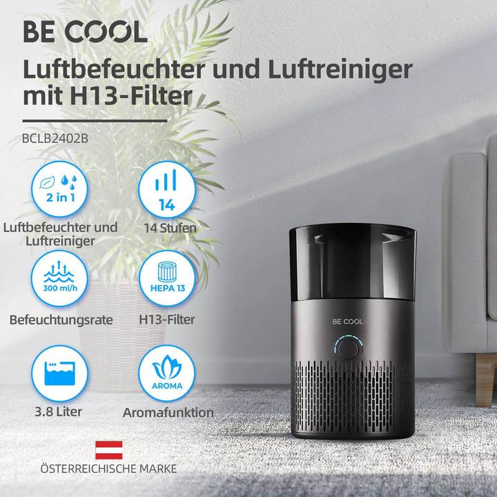 Immagine prodotto Be Cool Umidificatore e purificatore d'aria BE COOL con filtro Hepa 13 (50 m²)
