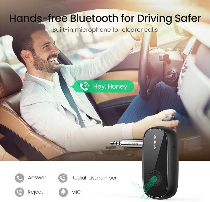 Immagine prodotto Ugreen Ricevitore audio AUX Bluetooth 5.0 per auto AUX Jack (Ricevitore)