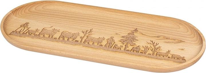 Produktbild Kadastar Holzteller ovalAlpaufzug Familie, gross, Buche, 35 x 15 cm