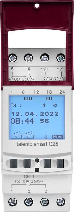 Actual product image Grässlin Channels = 2 digital timers DIN rail, 2 changeover contacts