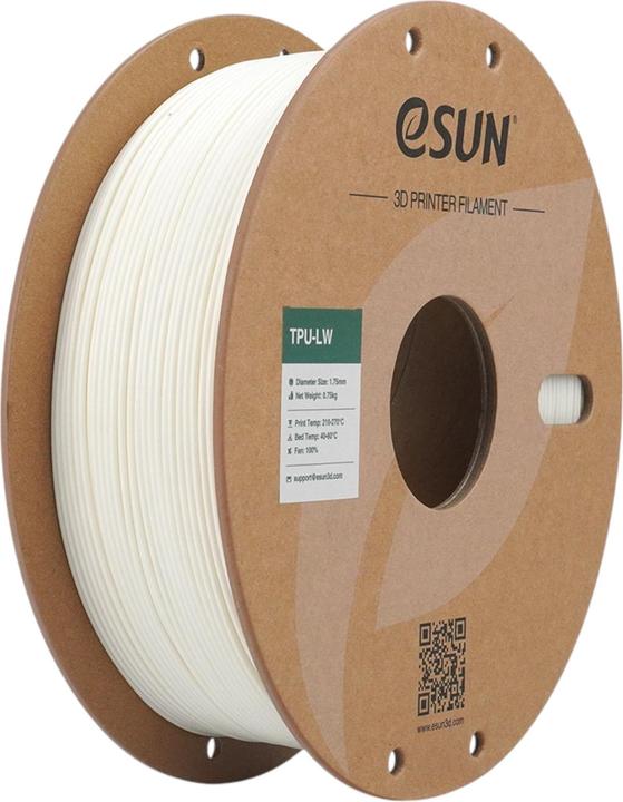 Actual product image eSUN TPU-LW Weiss Leichtes TPU Filament 1.75mm 750g (TPU, 1.75 mm, 750 g, White)