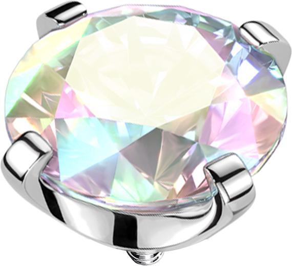 Actual product image Star Piercing Dermal Anchor silber Kristall multicolor gefasst (without brass, Titanium G23)