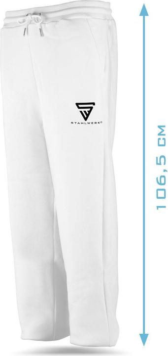 Actual product image Stahlwerk Jogging trousers white size L made of 70% cotton and 30% polyester (L)