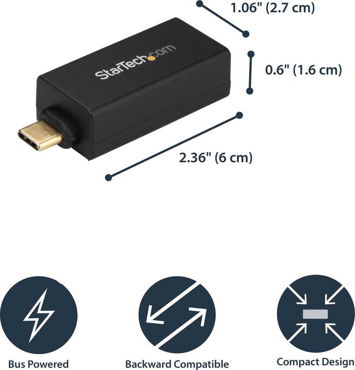 Productafbeelding StarTech USB C Naar Gbe Netwerkadapter (USB-C, RJ45/LAN (1x))