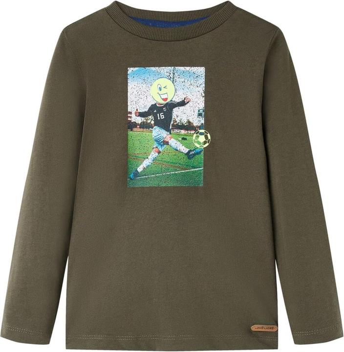 VidaXL Kinder-Langarmshirt Khaki 92,Material: 100 % Baumwolle,Farbe (92)