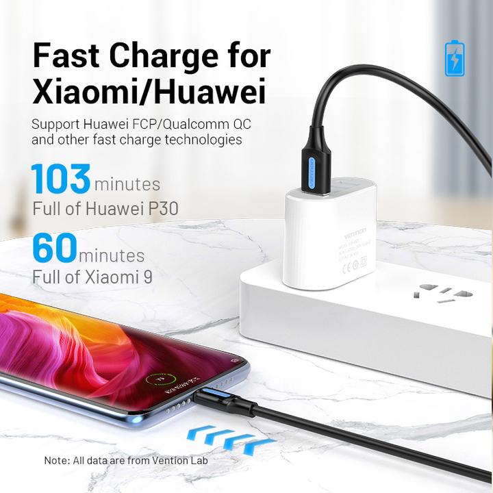 Produktbild Vention USB 2.0 A to USB-C 3A cable 1.5m COKBG black (1.50 m, USB 2.0, 60 W)