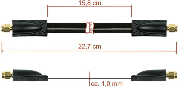 Produktbild Kabelmeister Koaxial HF Fensterdurchführung, SMA Stecker an SMA Stecker, schwarz, 0,2m (Fensterdurchführung)