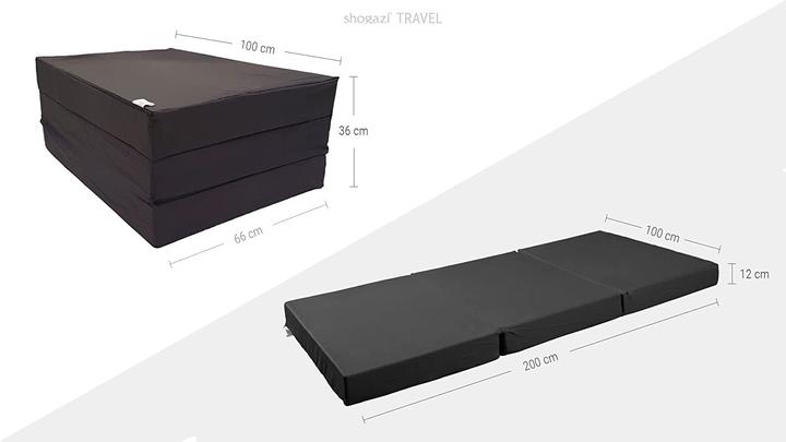 Produktbild Shogazi Klappmatratze Faltbar 100x200x12cm Anthrazit