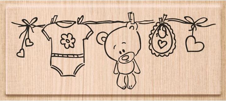 Actual product image Heyda Stamp clothesline 10x3.8cm 211801202 wood matt