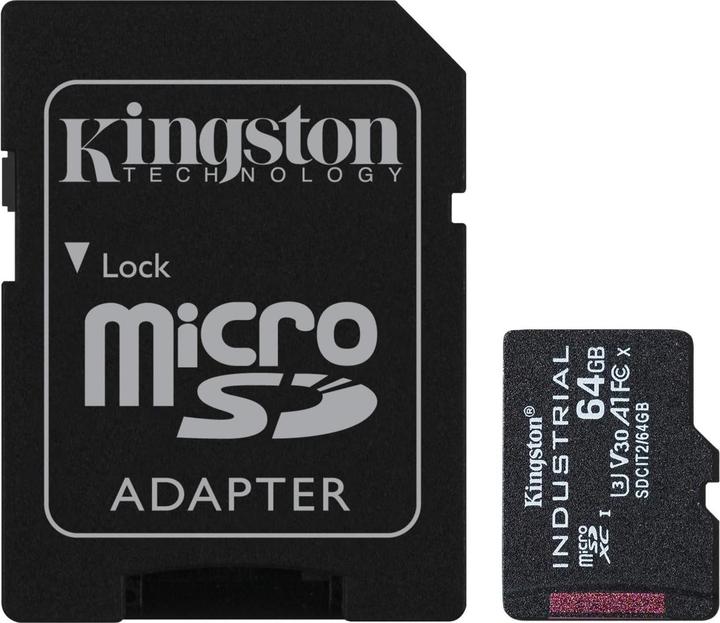 Kingston microSDXC Industrial (64 GB, microSDXC, U3, UHS-I)