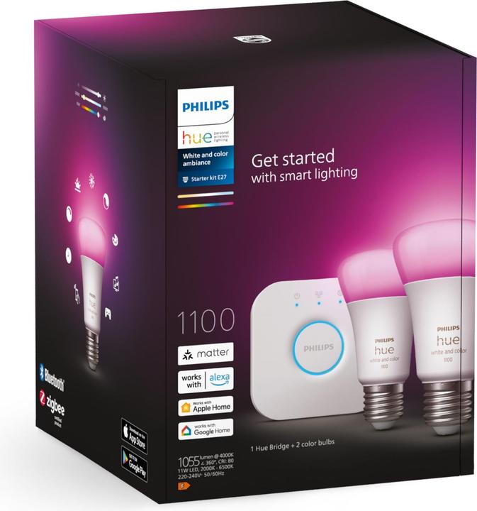 Immagine prodotto Philips Hue Starter Kit (E27, 11 W, 1100 lm, 1 x, F)