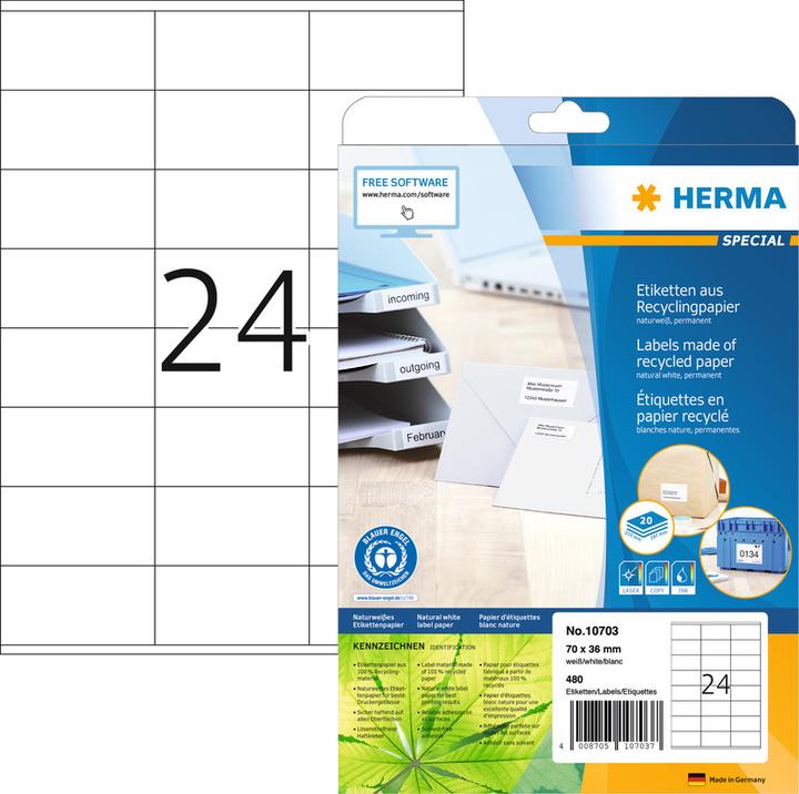 Produktbild HERMA Recycling Etiketten A4