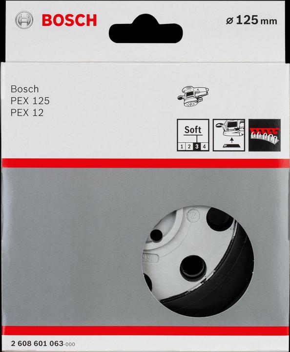 Image du produit Bosch Professional Zubehör Plateau de ponçage tendre, 125 mm, pour PEX 12, PEX 12 A, PEX 125 (Souple)