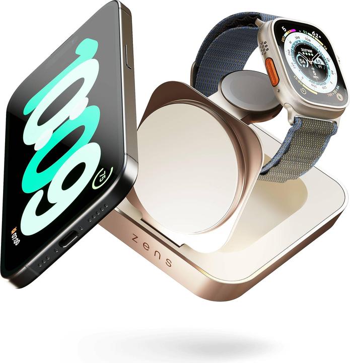 Produktbild Zens 1x 15W Qi2, 1x 5W Apple Watch inkl. Ladegerät (20 W)