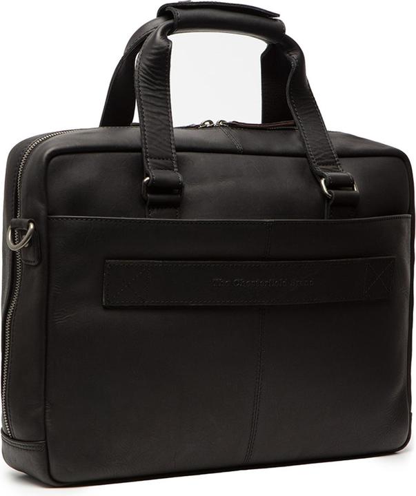 Actual product image The Vegan Cow Chesterfield Brand Leren Laptoptas Zwart Colorado (15.40")