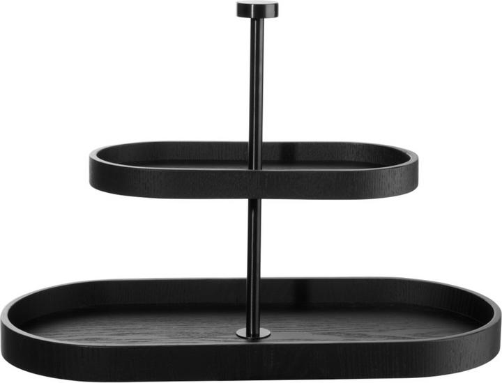 Image du produit ASA Selection wood noir Étagère 2 niveaux ovale 25cm