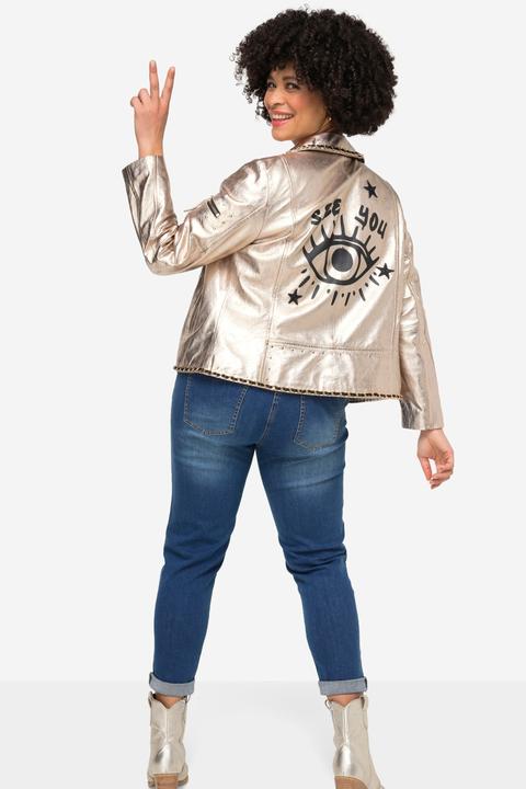 Produktbild Angel of Style Leder-Bikerjacke, echtes Leder, Beschichtung, Rücken-Print (52)