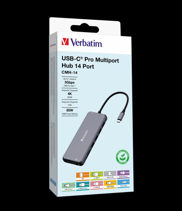 Actual product image Verbatim CMH-14 (USB-C, 14 Ports)