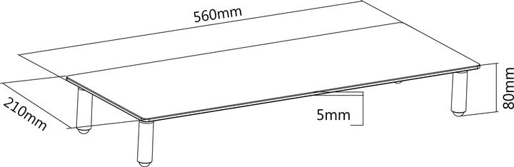 Image du produit equip Réhausseur de table pour moniteur jusqu'à 20kg Table en verre blanc