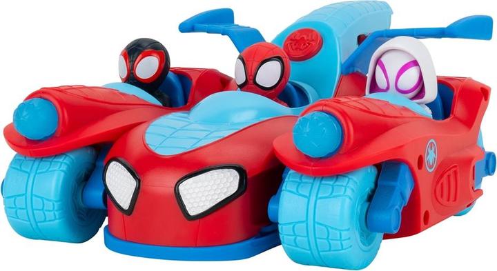 Actual product image Spiderman Spidey 3-in-1 Fahrzeug Jet + 2 Motorräder