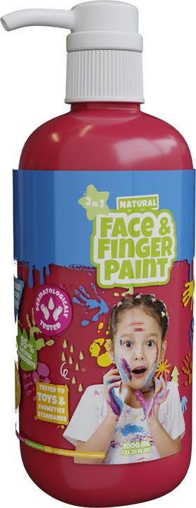 Boti Natural face and finger paint bottle with pump - red, 1 l (Red, 1000 ml)