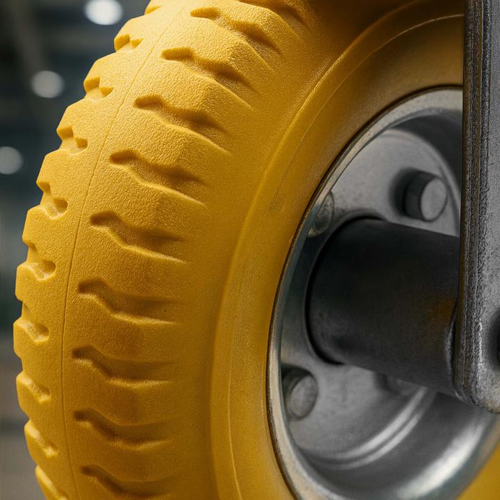 Produktbild Wiltec Bockrollen Set 2x 225x58mm Transportrolle pannensicher gelb Vollmaterial