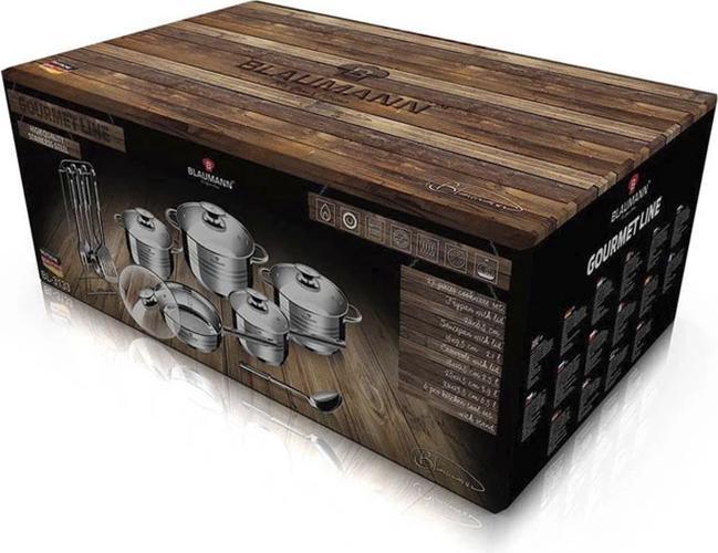 Image du produit Blaumann Gourmet (24 cm, Ensemble de casseroles et de poêles de cuisson, Acier inoxydable)