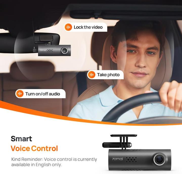 Actual product image 70mai Dash Cam 3 (Wi-Fi, Rechargeable battery, Bluetooth, Full HD)