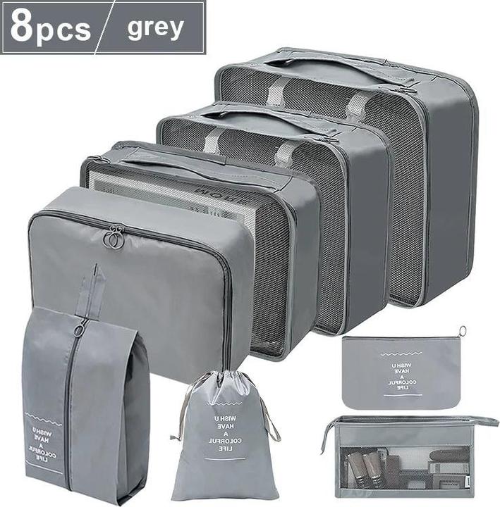 Only-Bags.Store 8 PCS Set Travel Organizer Aufbewahrungstaschen Kapazität Koffer Sortierung Organizer Set