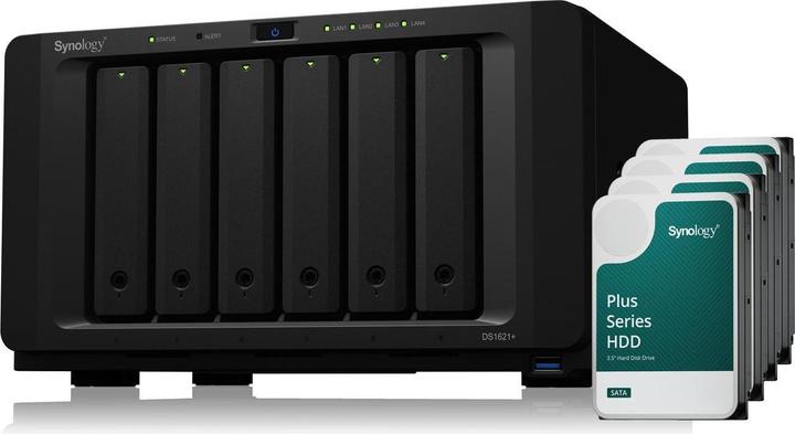 Actual product image Synology DS1621+ (6 x 12 TB, Synology HAT 33xx)