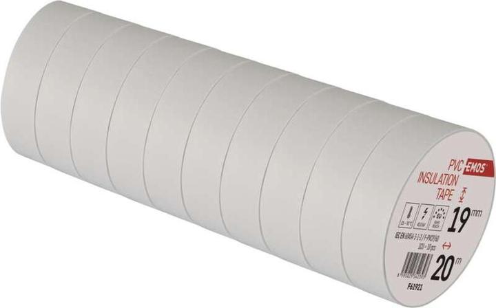 Produktbild Emos Isolierband PVC 19mm/20m weiss, 10 Stk. (19 mm)