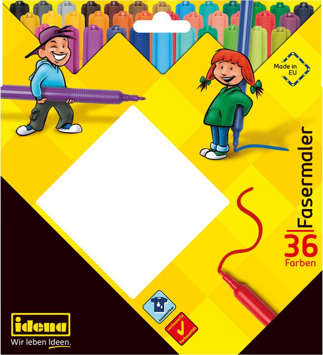 Produktbild Idena Fasermaler 36 Stück Strichstärke: 2 mm (Mehrfarbig, 36 x)