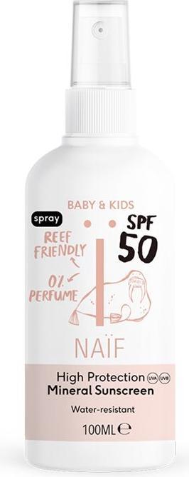 Immagine prodotto Naïf Mineral Sun Spray (Spray solare, SPF 50, 100 ml, 133 g)