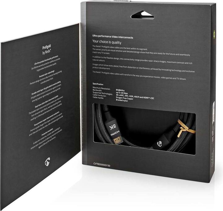 Produktbild Nedis Ultra High Speed ​​HDMI ™ -Kabel | HDMI™ Stecker | HDMI™ Stecker | 8K@60Hz | 48 Gbps | 3.00 m (3 m, HDMI)