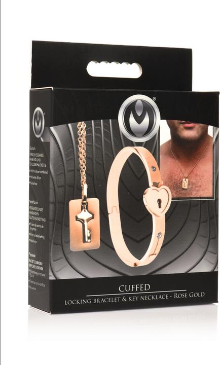Immagine prodotto Frisky Bracciale con chiusura a polsino e collana con chiave - Oro rosa