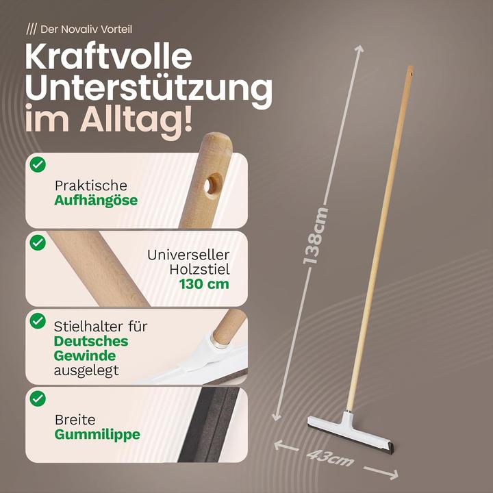 Produktbild Novaliv 4X Duschabzieher Langer Stiel Kunststoff 43cm Bodenabzieher Dusche Terasse gross Fensterreini