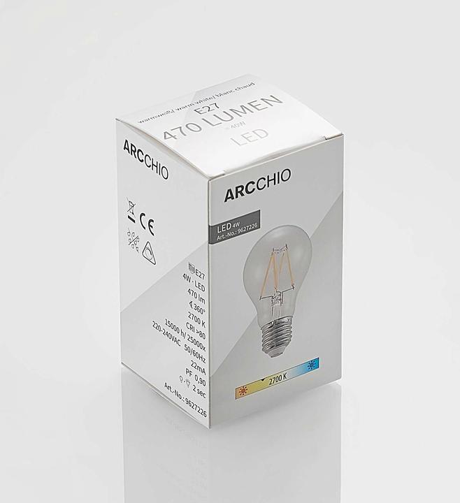 Image du produit Arcchio Ampoule LED E27 4W 2.700K filament, dimmable, claire (E27, 4 W, 470 lm, 1 x, E)