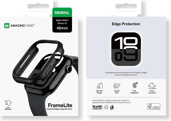 Immagine prodotto Amazingthing Minimal Case für Apple Watch 46 mm – schwarz